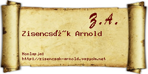 Zisencsák Arnold névjegykártya